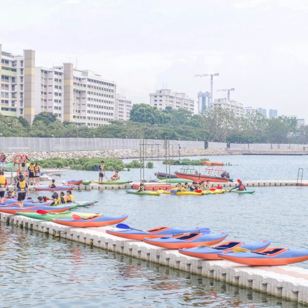 people riding on kayaks on body of water during daytime