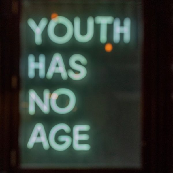 a sign that says youth has no age